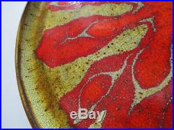 Unusual MID Century 1950's Charger Ceramic Studio Pottery Signed Dragon Dragan