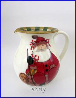 VIETRI Italy Christmas Old St Nick Round Body Pitcher