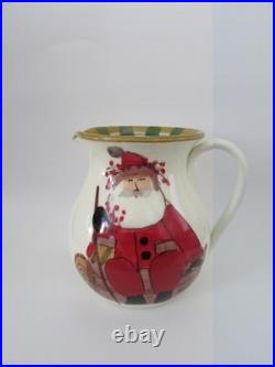 VIETRI Italy Christmas Old St Nick Round Body Pitcher