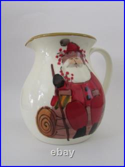 VIETRI Italy Christmas Old St Nick Round Body Pitcher