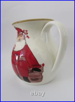 VIETRI Italy Christmas Old St Nick Round Body Pitcher