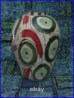 VINTAGE PATTI SCHNEIDER Studio Art Pottery Recto art Vase! Sign! LOOK