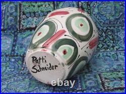 VINTAGE PATTI SCHNEIDER Studio Art Pottery Recto art Vase! Sign! LOOK