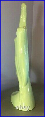 VTG 24 Green HAEGER Nude LADY Art Deco STATUE Ceramic Pottery FIGURINE Woman