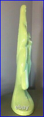 VTG 24 Green HAEGER Nude LADY Art Deco STATUE Ceramic Pottery FIGURINE Woman