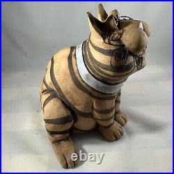 VTG C Butler Jones Signed Art Pottery Ceramic Whimsical Cat Coin Bank Signed 7