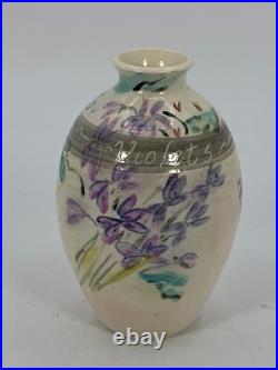 VTG Lark Elizabeth Rodrigues Floral Pottery Ceramic Violet Signed Original