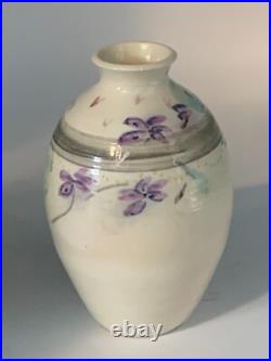 VTG Lark Elizabeth Rodrigues Floral Pottery Ceramic Violet Signed Original