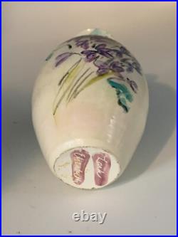 VTG Lark Elizabeth Rodrigues Floral Pottery Ceramic Violet Signed Original