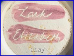 VTG Lark Elizabeth Rodrigues Floral Pottery Ceramic Violet Signed Original