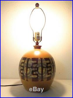 VTG Mid Century LAPID ART POTTERY TABLE LAMP Israel CERAMIC MODERNIST Martz Era