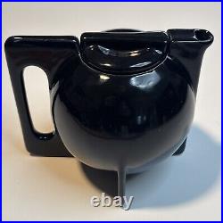 VTG Modernist Bauhaus Rare Design Black Art Pottery Ceramic Teapot Karamik MCM
