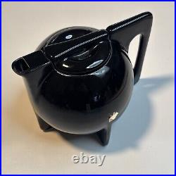 VTG Modernist Bauhaus Rare Design Black Art Pottery Ceramic Teapot Karamik MCM