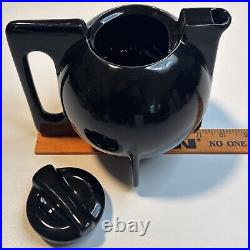 VTG Modernist Bauhaus Rare Design Black Art Pottery Ceramic Teapot Karamik MCM