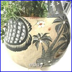 VTG TONALA Mexican Folk Art Planter Ceramic Pottery Duck Bird Signed! RARE17