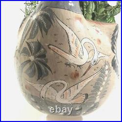 VTG TONALA Mexican Folk Art Planter Ceramic Pottery Duck Bird Signed! RARE17