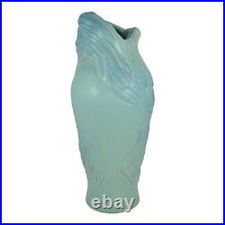Van Briggle 1980s Vintage Art Nouveau Pottery Lorelei Blue Ceramic Vase