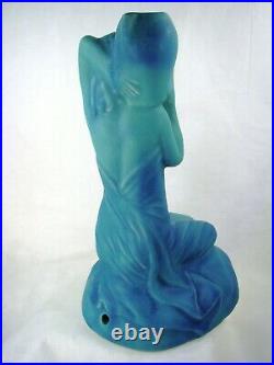 Van Briggle ART Pottery MINT Damsel of Damascus MING BLUE Vase Lamp Base