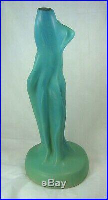 Van Briggle ART Pottery MINT RARE DAUGHTER OF THE FLAME MING BLUE TRUE VASE NUDE