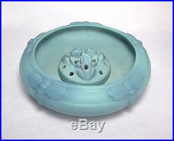 Van Briggle Art Pottery 12 Dragonfly Bowl Shape 903E with 3-Frogs Flower Frog