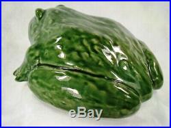 Van Briggle Art Pottery RARE Huge Garden Frog Toad Figure Glossy Green Glazes