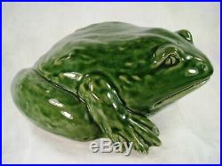 Van Briggle Art Pottery RARE Huge Garden Frog Toad Figure Glossy Green Glazes