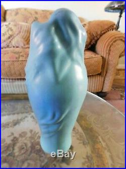 Van Briggle Lorelei Vase in Ming Blue, Art Nouveau Aqua Art Pottery, USA Ceramic