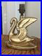 Van Briggle Pottery Swan Lamp Mid Century Gold Glam