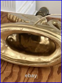 Van Briggle Pottery Swan Lamp Mid Century Gold Glam