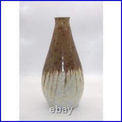 Vintage 10 Brown & Beige Crystaline Glazed Studio Pottery Ceramic Vase