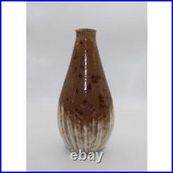 Vintage 10 Brown & Beige Crystaline Glazed Studio Pottery Ceramic Vase