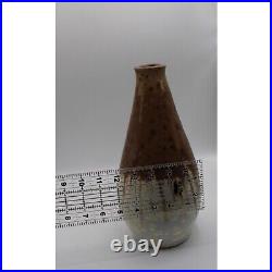 Vintage 10 Brown & Beige Crystaline Glazed Studio Pottery Ceramic Vase