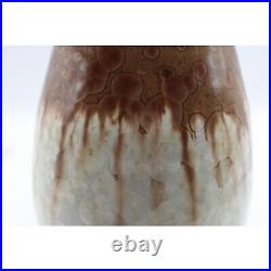 Vintage 10 Brown & Beige Crystaline Glazed Studio Pottery Ceramic Vase