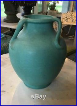 Vintage 12 Weller Art Pottery Bulbous 3 Handled Vase