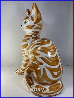 Vintage 15 Tall 1960's Mid Century Modern Italian Ceramic Cat Figurine