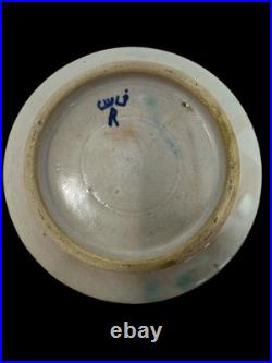 Vintage 1920's Afro-Moroccan Art Pottery Ceramic Bowl/Lid Moorish Signed EUC