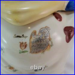 Vintage 1940's Smiley Pig Cookie Jar Yellow Scarf Shawnee Made in USA