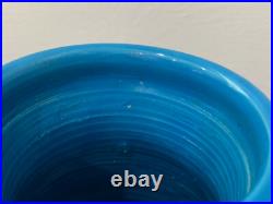 Vintage 1974 Turquoise Blue Glazed Art Pottery Vase Abstract Dec. Signed Kemper
