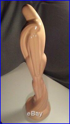 Vintage 1986 Haeger Ceramic 20 Art Deco Pink Nude Lover Man Woman Statue Figure