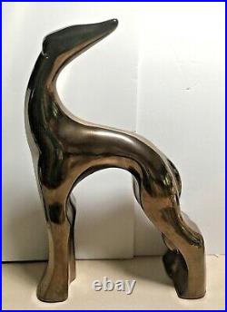 Vintage 22 Haeger Pottery Bronze Ceramic Greyhound Whippet Hound Dog Art Deco