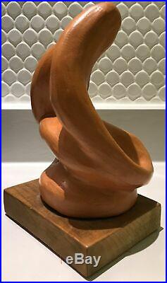 Vintage 60s Abstract Ceramic Sculpture Retro Art Pottery Mid Century Modern