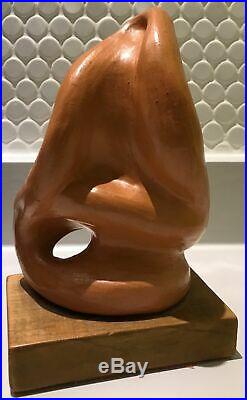 Vintage 60s Abstract Ceramic Sculpture Retro Art Pottery Mid Century Modern