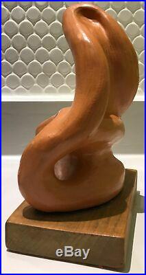Vintage 60s Abstract Ceramic Sculpture Retro Art Pottery Mid Century Modern