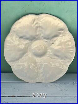 Vintage 6 French white oyster plates Gien