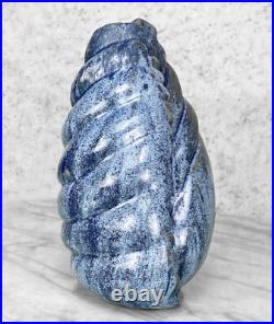 Vintage Abstract Blue Art Pottery Sculpted Vase Vintage Abstract Blue Art Pottery Sculpted Vase