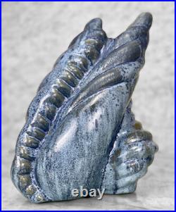 Vintage Abstract Blue Art Pottery Sculpted Vase Vintage Abstract Blue Art Pottery Sculpted Vase