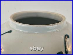 Vintage Abstract Large Ceramic Art Pottery Vase with Painted Apple Decorations