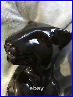Vintage Art Deco Style Royal Haeger Art Pottery Rare 21 Black Panther Statue
