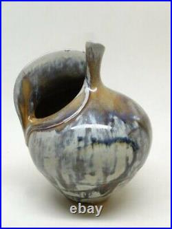Vintage Art Pottery Ceramic Glazed Vase Signed Dudley Hawaii