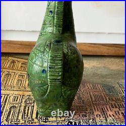 Vintage BITOSSI style Ceramic Greek-style Horse Signed Art Pottery Green